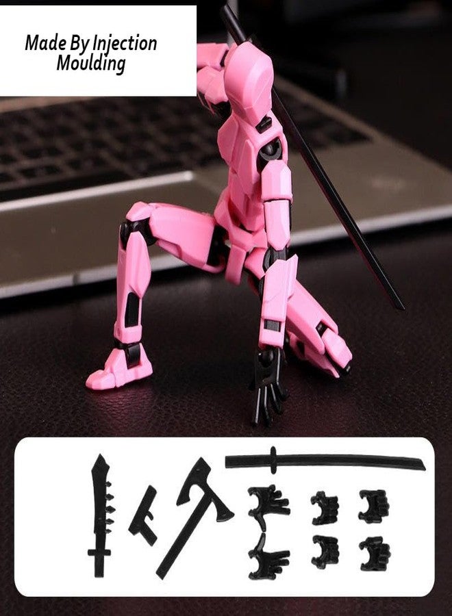 Sentosa Action Figure Toy, DIY Assembly Dummy 13 Action Figure, Articulated Robot, Desktop Decor, Gift Idea for Kids & Adults, Durable ABS Material (Pink) - Image 3