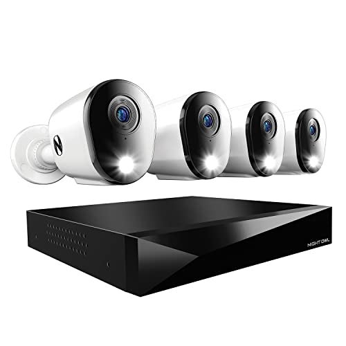 Night Owl 2-Way Audio 12 Channel DVR Video Home Security Camera System with (4) Wired 2K HD Indoor/Outdoor Deterrence Cameras and 2TB Hard Drive (Add up to 4 More Wired and 4 Wi-Fi Cameras) (4 Camera) - Image 1