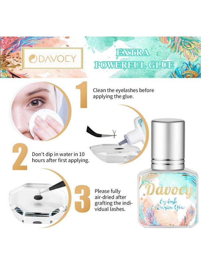 Davocy Eyelash Extension Glue Davocy 10 Ml Extra Strong Eyelash Extension Glue For Professional Use 12 Sec Dry Time 68 Weeks Retention Latex Free Black Adhesive Supplies For Sensitive Eyes. 10Ml 0.34Oz - Image 5