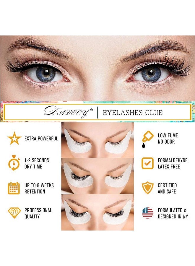 Davocy Eyelash Extension Glue Davocy 10 Ml Extra Strong Eyelash Extension Glue For Professional Use 12 Sec Dry Time 68 Weeks Retention Latex Free Black Adhesive Supplies For Sensitive Eyes. 10Ml 0.34Oz - Image 4