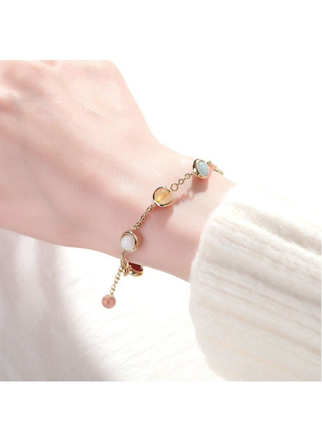 Ant Gold Plated Delicate Multi Color Crystal Bracelet for Girls Women  Jewelry Gifts  - Image 1