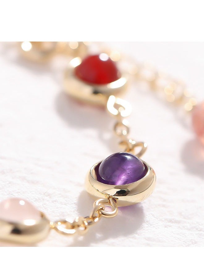 Ant Gold Plated Delicate Multi Color Crystal Bracelet for Girls Women  Jewelry Gifts  - Image 4