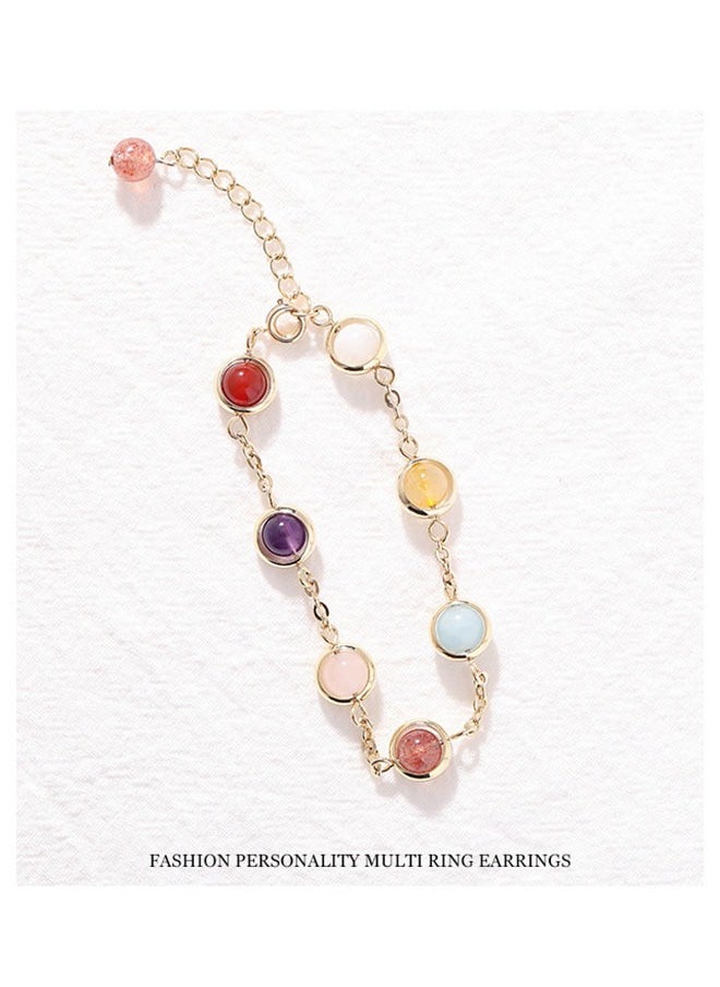 Ant Gold Plated Delicate Multi Color Crystal Bracelet for Girls Women  Jewelry Gifts  - Image 5