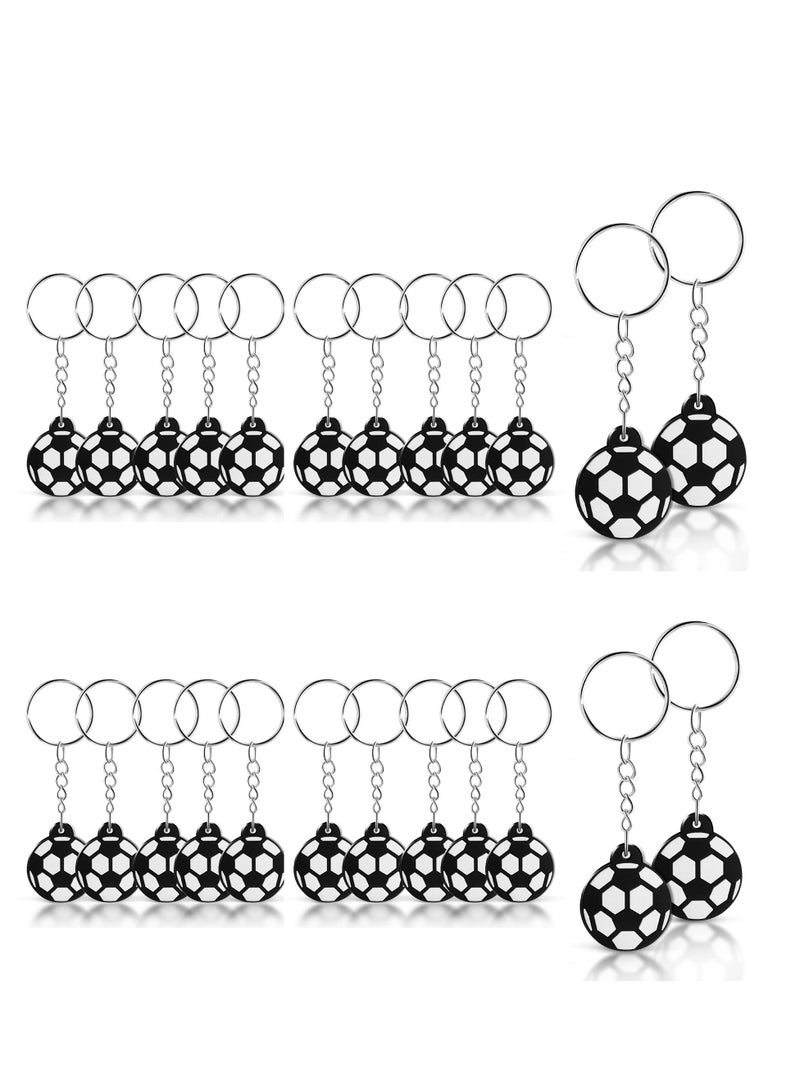Y&D 24 Pieces Football Keyrings Soccer Ball Keychain Pendants for Kids Boys Backpacks Car Keys Keychains Party Favors  - Image 1