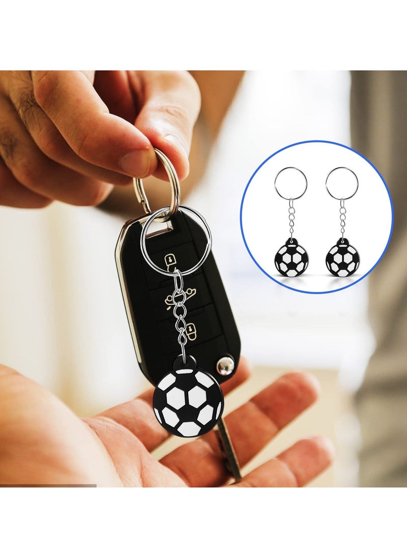 Y&D 24 Pieces Football Keyrings Soccer Ball Keychain Pendants for Kids Boys Backpacks Car Keys Keychains Party Favors  - Image 4
