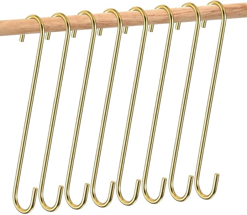 8 Pack Gold Multi Purpose Hanging Hooks 400x31x5mm for Kitchen Bathroom Bedroom Office - Image 2