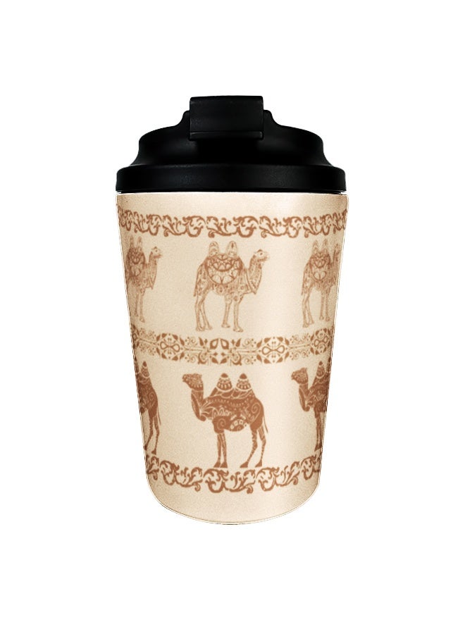 Aijmil Travel coffee cup Saudi Arabian coffee cup Arabic traditional relief decoration gorgeous camel pattern coffee cup 360ml cold mugs, car water cup, suitable as a gift  - Image 4