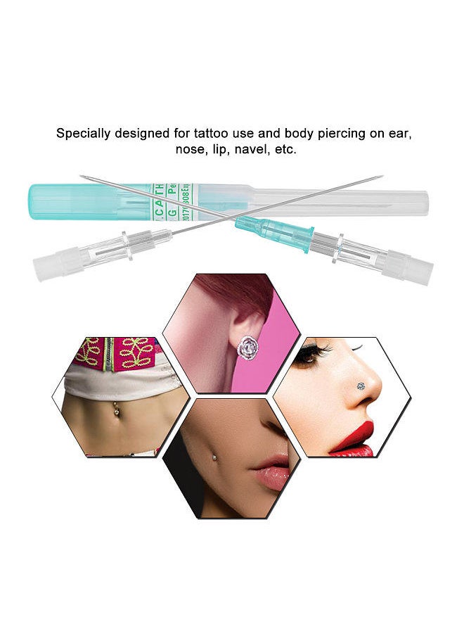 Generic - 10Pcs 18G Disposable Piercing Needle Stainless Steel Sterile Body Piercing Needles Tattoo Accessories Ear Nose Piercing Needles - Image 1