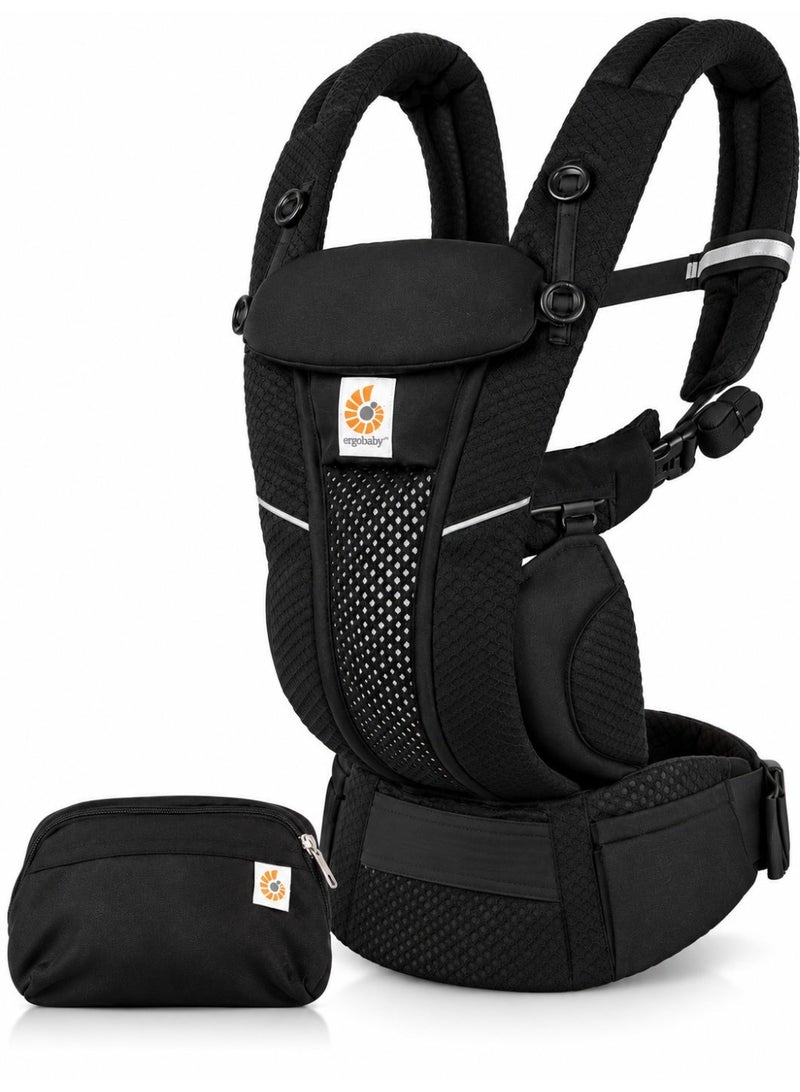 ergobaby Breathable Mesh Baby Carrier for Newborn, Infant & Toddler – Ergonomic Adjustable Front & Back Carry Baby Holder with Padded Shoulder Straps, Supportive Waist Belt & Multiple Carry Positions for Travel & Outdoor Use – Black - Image 1