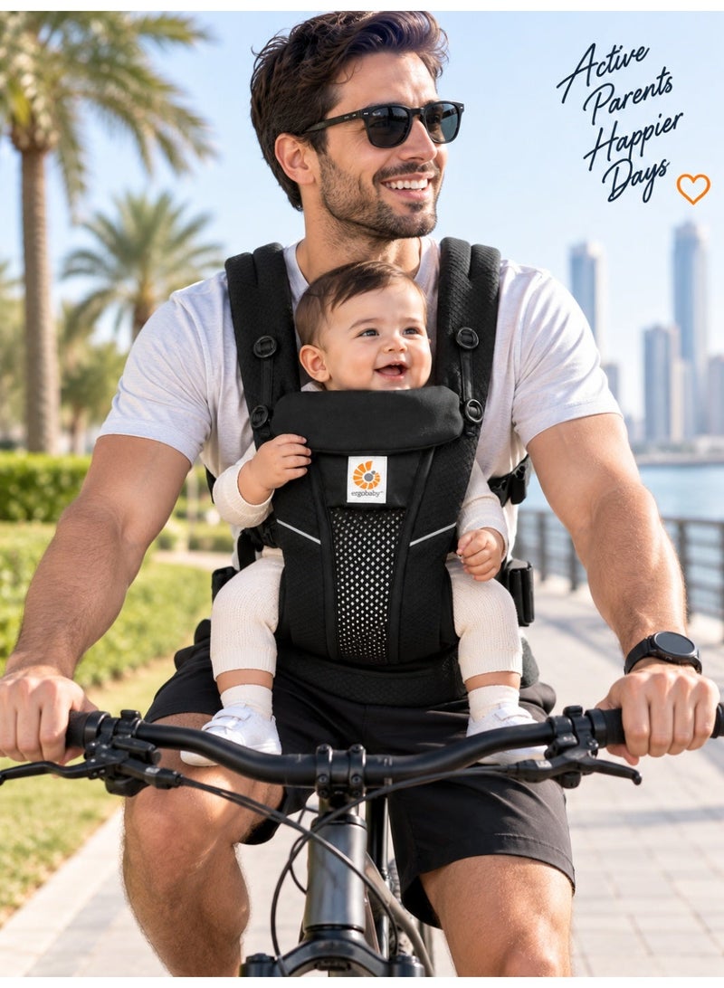 ergobaby Breathable Mesh Baby Carrier for Newborn, Infant & Toddler – Ergonomic Adjustable Front & Back Carry Baby Holder with Padded Shoulder Straps, Supportive Waist Belt & Multiple Carry Positions for Travel & Outdoor Use – Black - Image 2