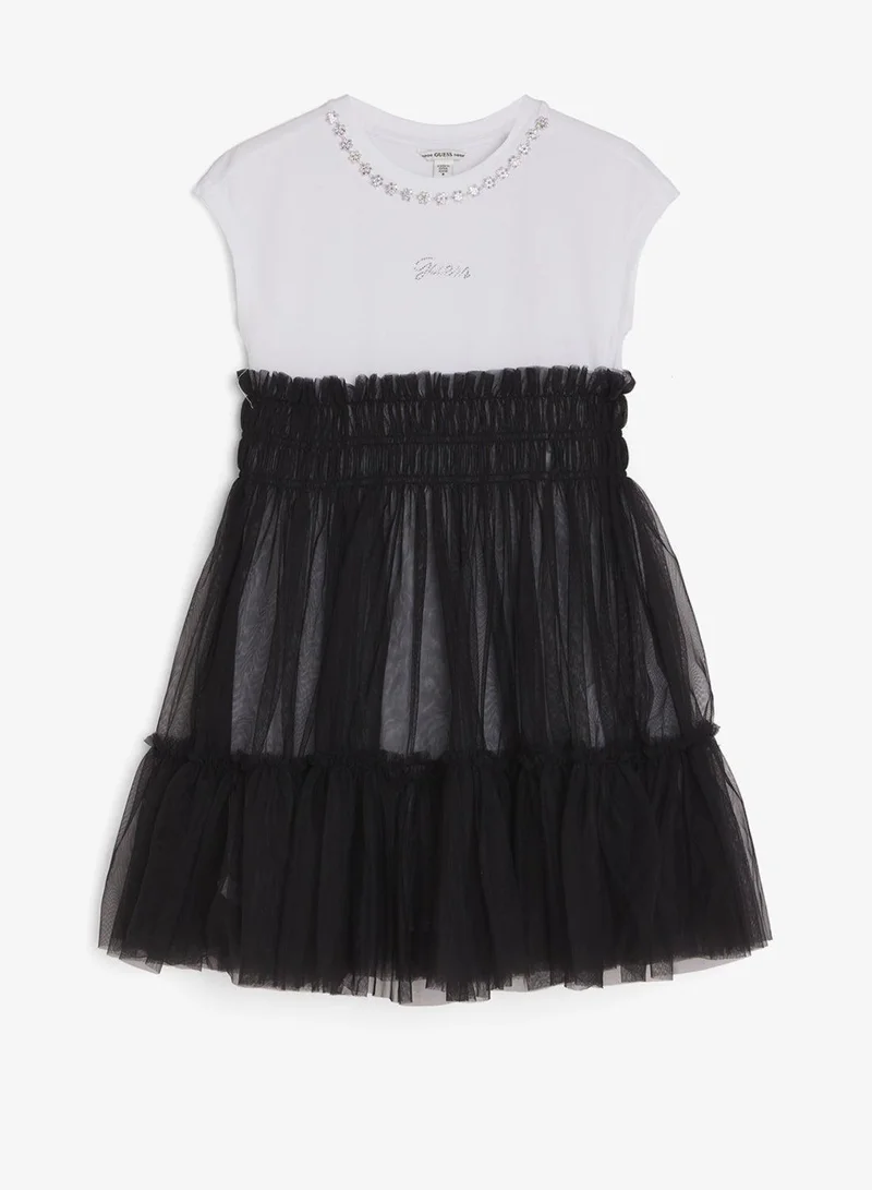 GUESS Youth Fit And Flare Short Sleeve Dress