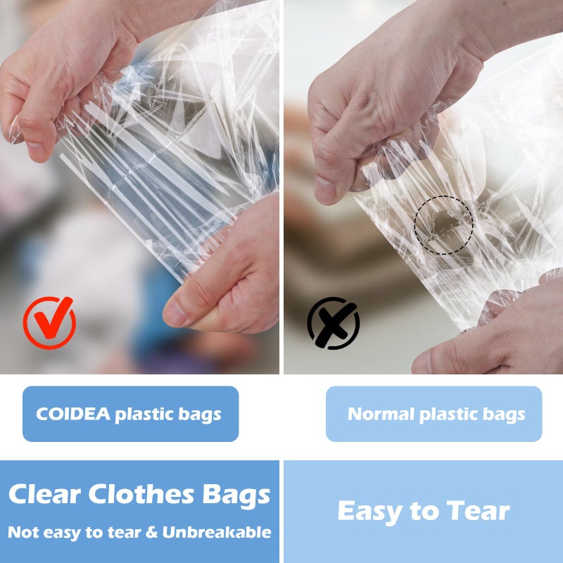 Coidea Cellophane Bags, 70 Pcs Resealable Clear Poly Bags for Clothes, Shirt Bag, Decorative Wrappers, Party Favors & Artwork(12x16) - Image 4