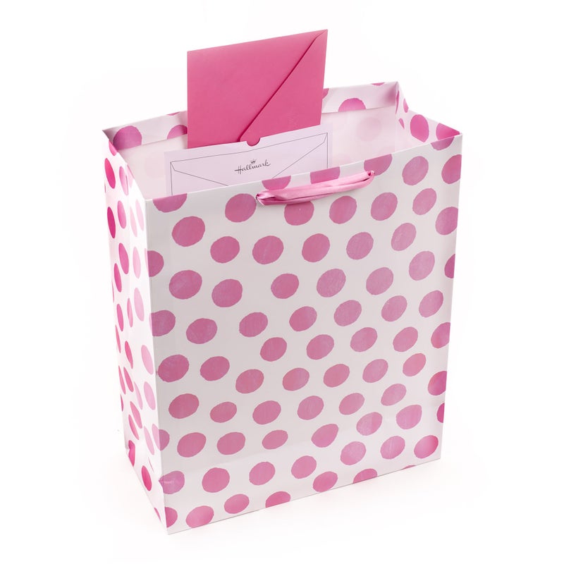 Hallmark 15" Extra Large Gift Bag with Tissue Paper (Pink Polka Dots and Bow) for Birthdays, Easter, Baby Showers, Bridal Showers, Any Occasion - Image 4
