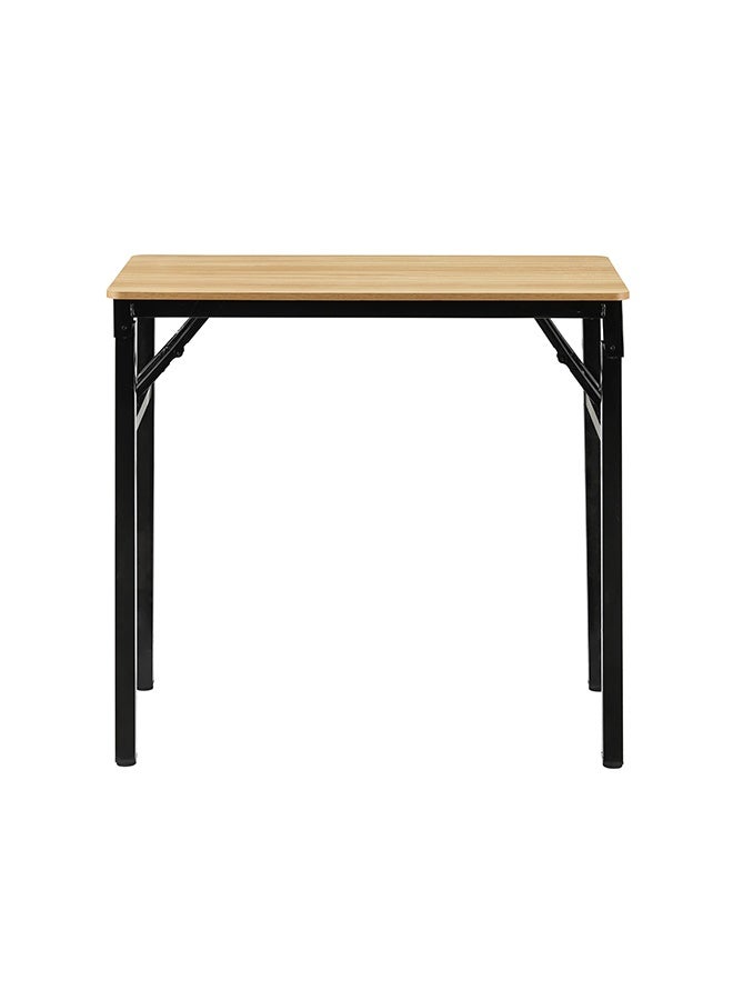 LAWAZIM Folding Table - Single Layer, 80x40cm, Brown - Foldable Rectangular Wooden Workstation Desk with Anti-Slip Feet, Iron Frame, No Assembly Required - for Home Office, Study, Dorm, Small Spaces - Image 3