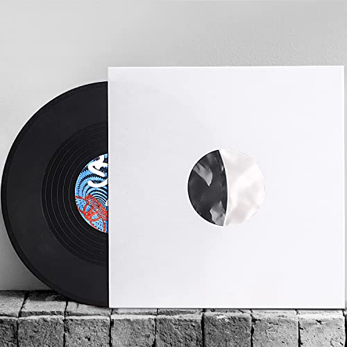 Facmogu 20PCS 12in White Paper & Poly Lined Record Inner Sleeves, 110gsm LP Record Parper Covers Phonograph Record Storage Sleeves, 33 RPM Record Sleeve, Record Sleeve Protectors for LP Vinyl Records - Image 5