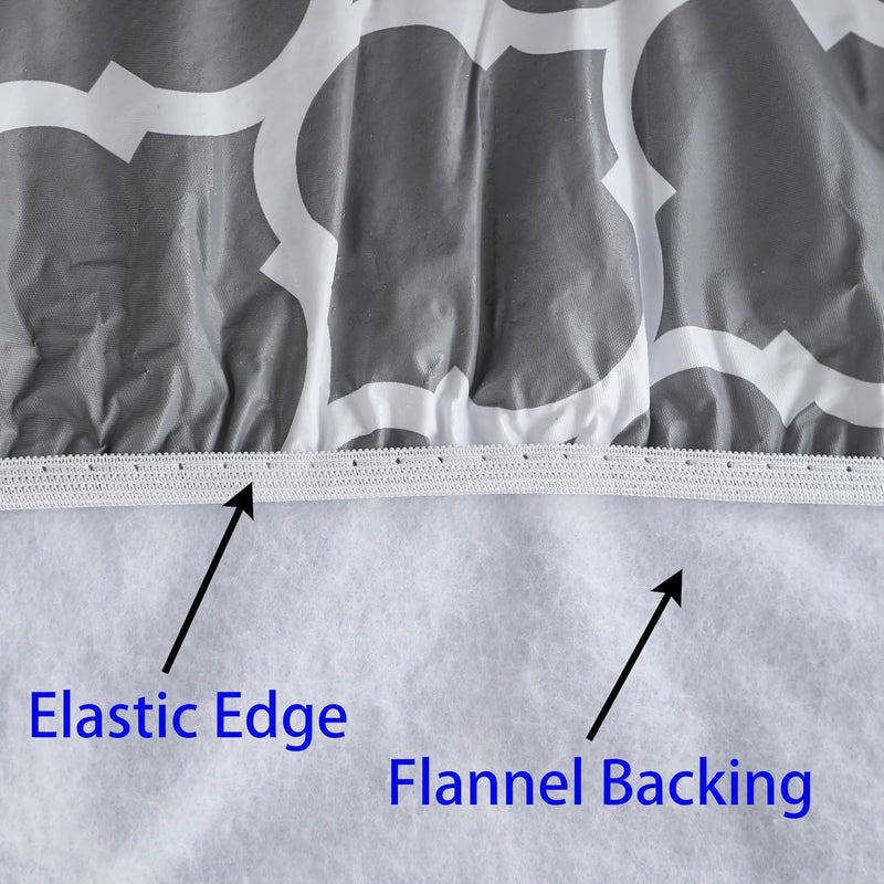 Walrus Round Vinyl Fitted Tablecloth with Flannel Backing Elastic Edge Design Table Cover Waterproof Oil-Proof PVC Table Cloth Stain-Resistant Best for 37"-44" Round - Image 5