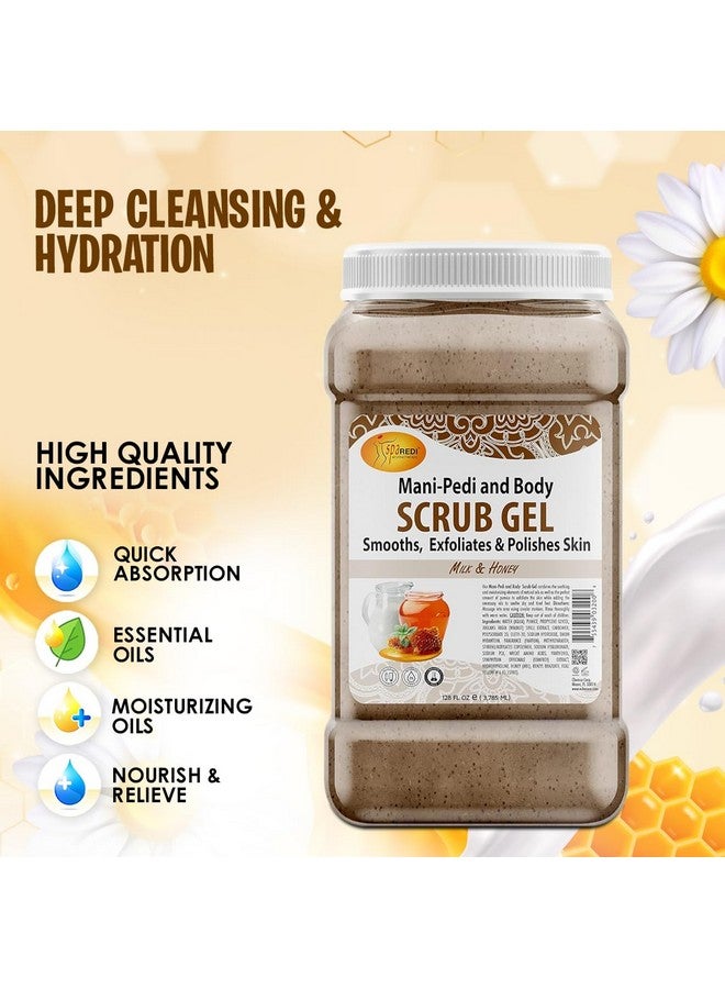 spa REDI Exfoliating Scrub Pumice Gel Milk And Honey 128 Oz Manicure Pedicure And Body Exfoliator Infused With Hyaluronic Acid Amino Acids Panthenol And Comfrey Extract - Image 5