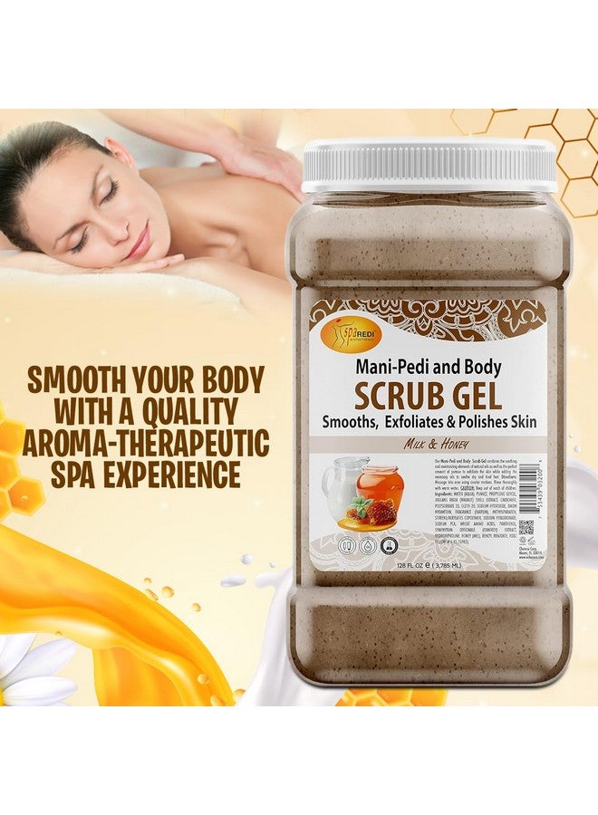 spa REDI Exfoliating Scrub Pumice Gel Milk And Honey 128 Oz Manicure Pedicure And Body Exfoliator Infused With Hyaluronic Acid Amino Acids Panthenol And Comfrey Extract - Image 3