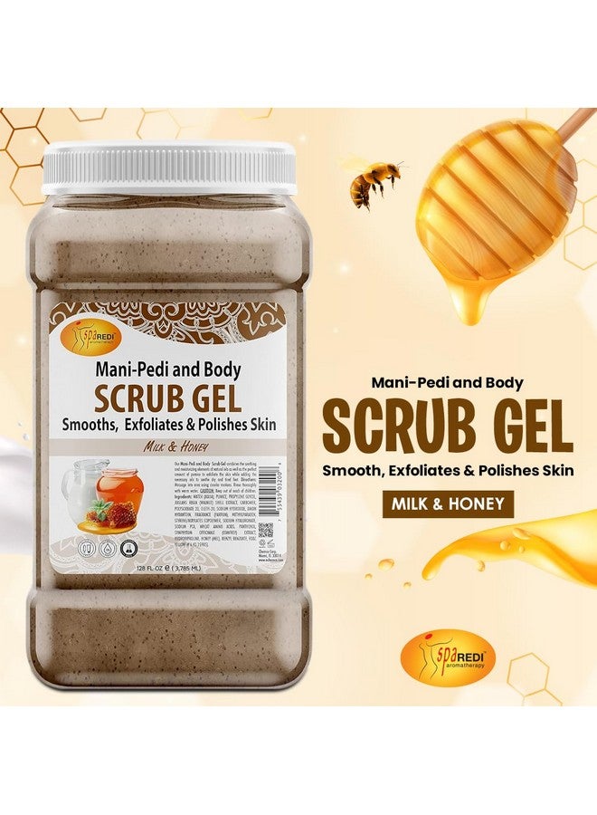 spa REDI Exfoliating Scrub Pumice Gel Milk And Honey 128 Oz Manicure Pedicure And Body Exfoliator Infused With Hyaluronic Acid Amino Acids Panthenol And Comfrey Extract - Image 2