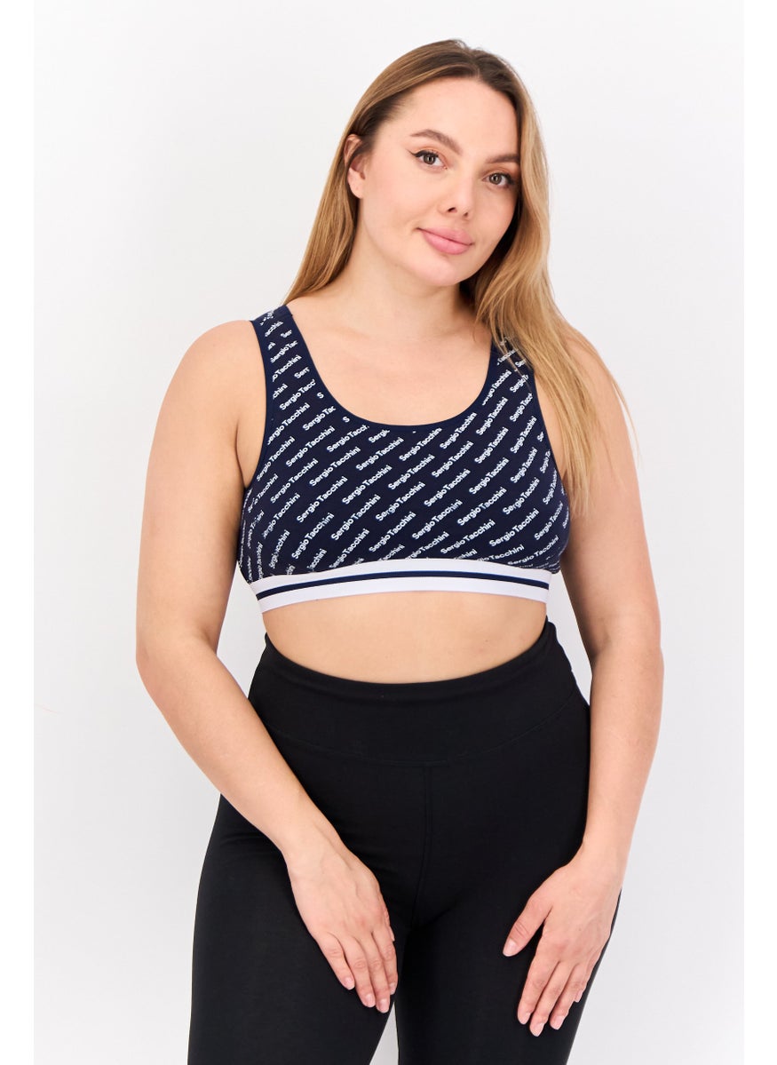 Sergio Tacchini Women Allover Printed Non Padded Sports Bra, Multicolor  - Image 1