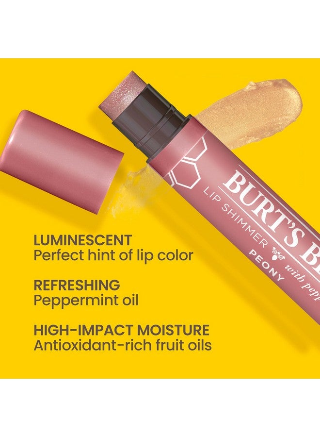 Burt's Bees Burt’s Bees Lip Shimmer Peony; Warm, Luminescent Color; High Impact, Instant Moisture; with Shea and Cocoa Butters; 100% Natural Origin; Pack of 9. (Packaging May Vary) - Image 3