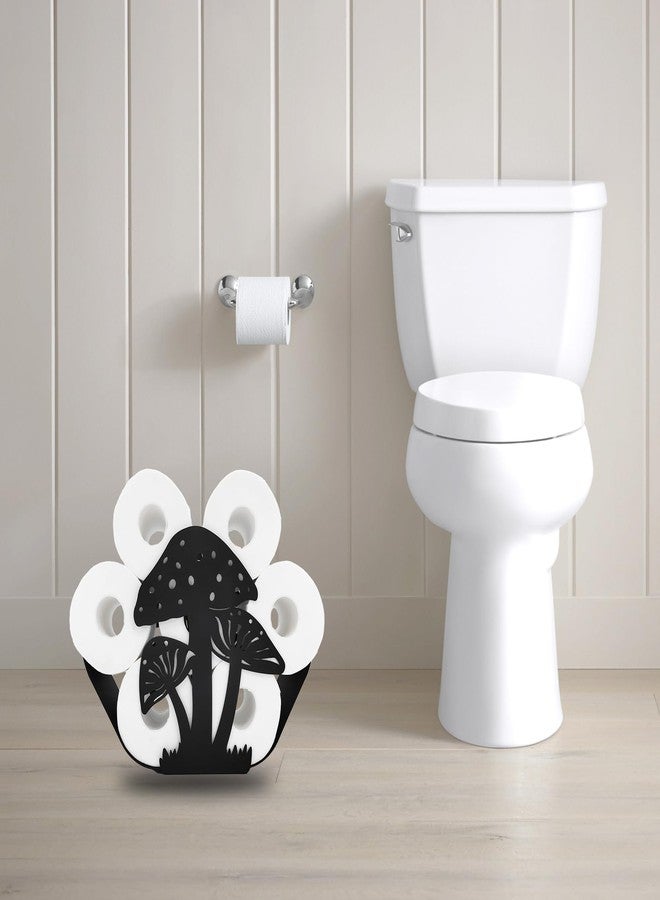 Euiroet Mushroom Black Toilet Tissue Holder,Animal Paper Holders,Decorative Metal Paper Holder,Funny Toilet Paper Storage for Bathrooms,FreeStanding Metal Toilet Paper Organizer Hold Extra 8 Rolls - Image 4