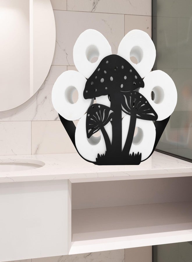 Euiroet Mushroom Black Toilet Tissue Holder,Animal Paper Holders,Decorative Metal Paper Holder,Funny Toilet Paper Storage for Bathrooms,FreeStanding Metal Toilet Paper Organizer Hold Extra 8 Rolls - Image 5