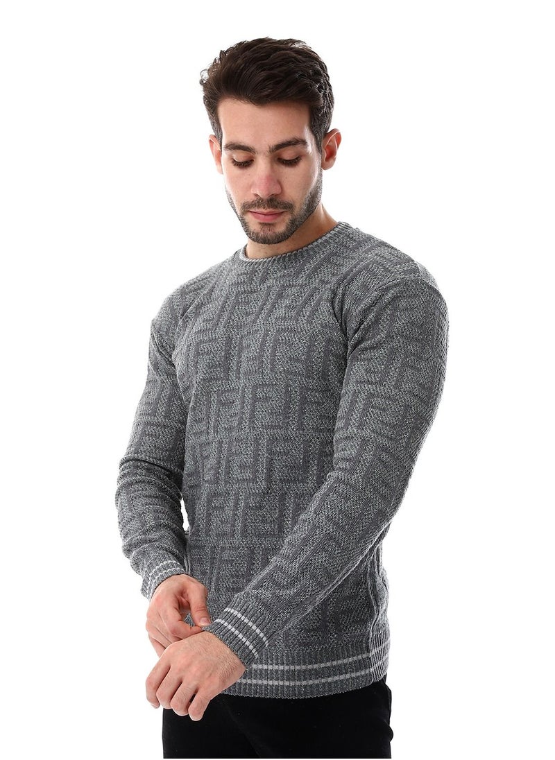 Caesar Wool Mens Pullover With Multi Design  - Image 2