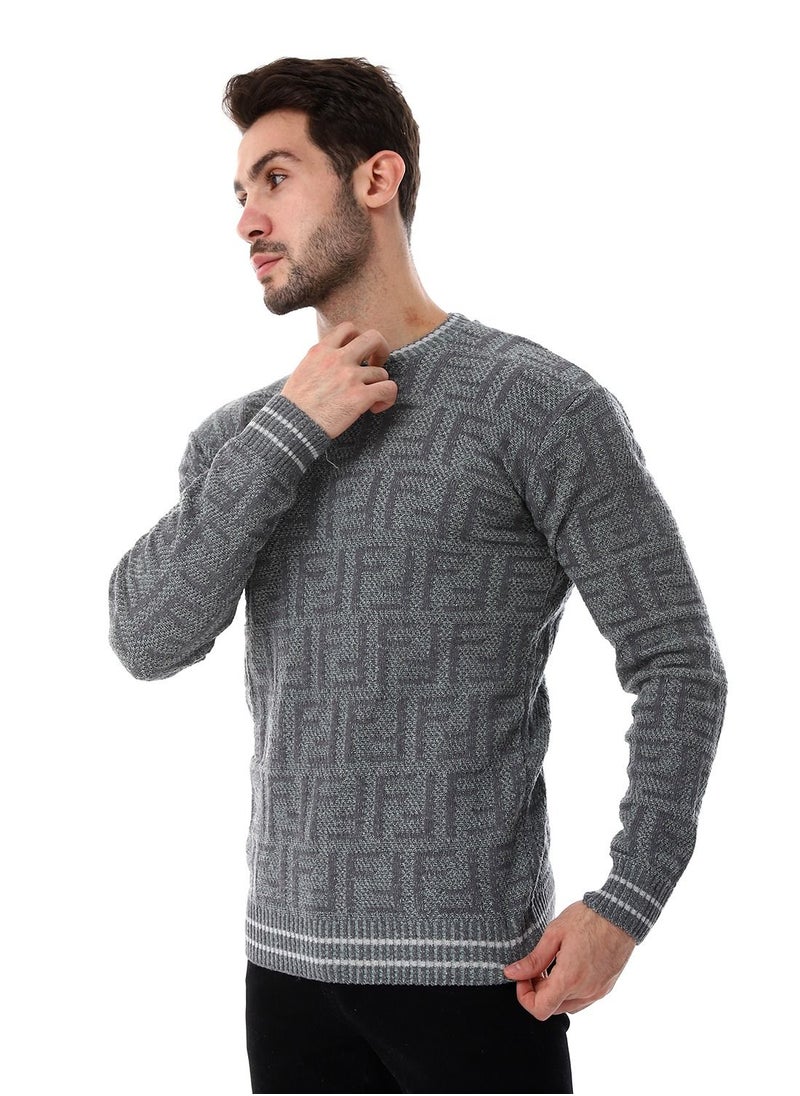Caesar Wool Mens Pullover With Multi Design  - Image 4