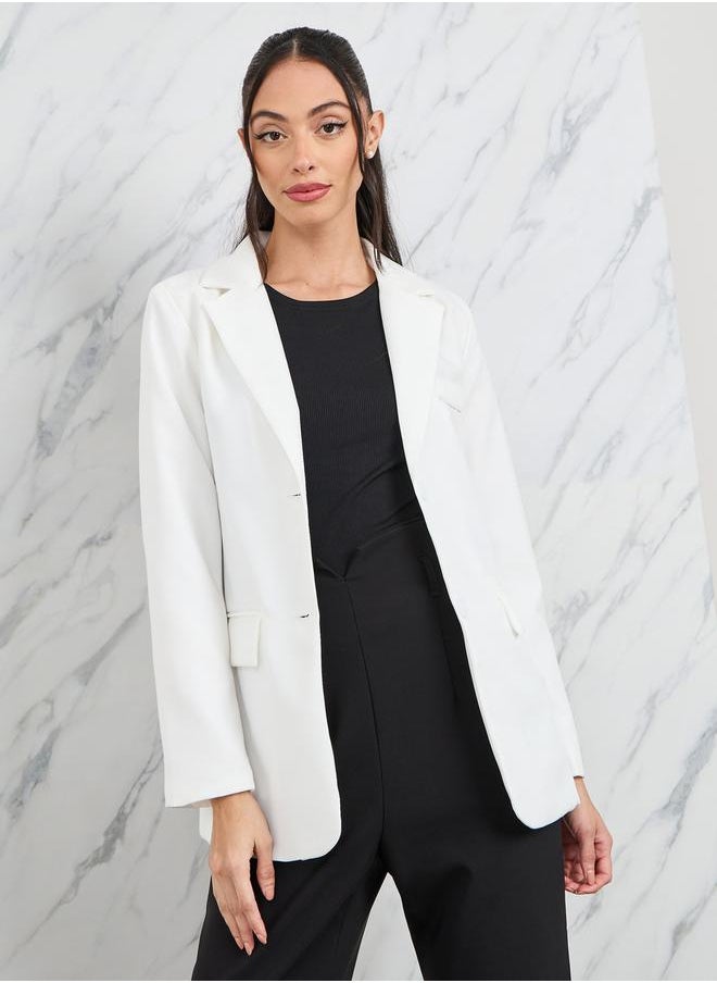 Styli - Oversized Pocket Detail Single Breasted Blazer - Image 1