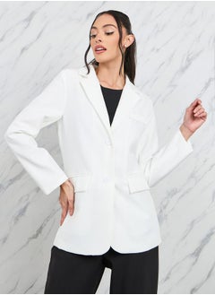 Oversized Pocket Detail Single Breasted Blazer