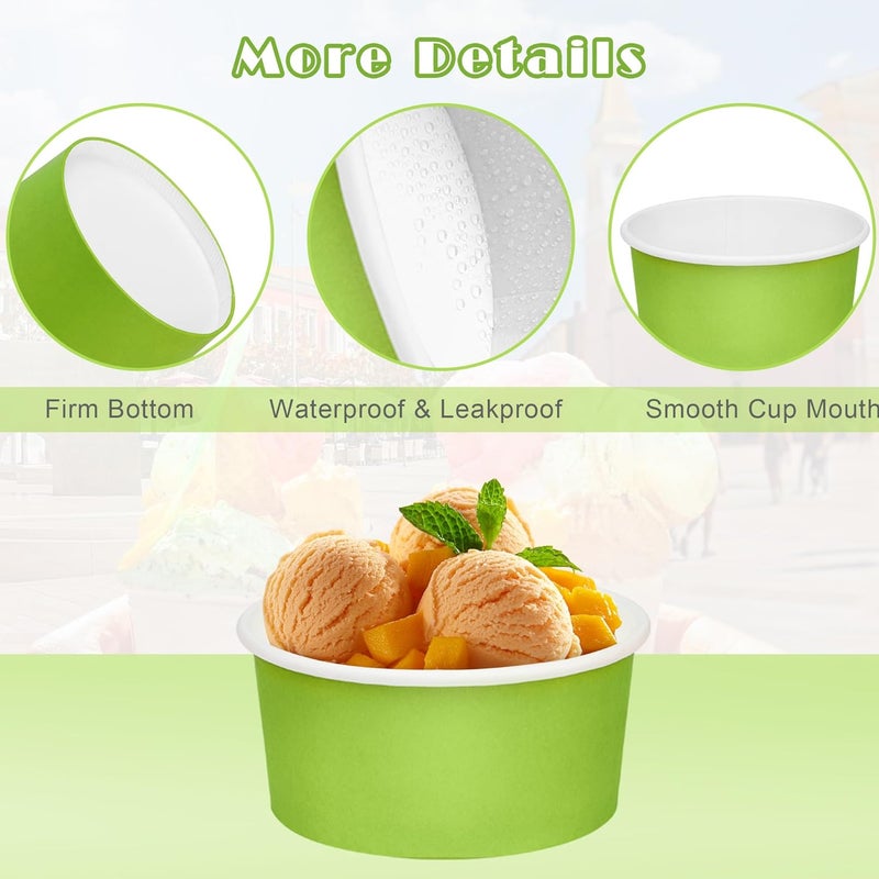 Aodaer 60 Pack 12 oz Disposable Paper Ice Cream Cups Colored Paper Ice Cream Bowls Snack Paper Bowls Dessert Bowls for Hot or Cold Food Party Supplies Treat Cups Serving Sundae, Frozen Yogurt, Soup - Image 3