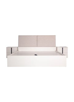 DANUBE HOME Palomeze King Bed Strong and Sturdy Modern Design Wooden Double Bed Furniture Quiet And Comfortable Bed Frame L189.2xW220.5xH110.5 Cm White / Black  - Image 2