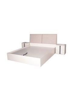 DANUBE HOME Palomeze King Bed Strong and Sturdy Modern Design Wooden Double Bed Furniture Quiet And Comfortable Bed Frame L189.2xW220.5xH110.5 Cm White / Black  - Image 3