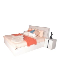 DANUBE HOME Palomeze King Bed Strong and Sturdy Modern Design Wooden Double Bed Furniture Quiet And Comfortable Bed Frame L189.2xW220.5xH110.5 Cm White / Black  - Image 4