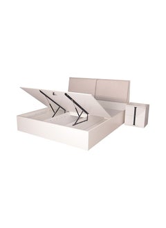DANUBE HOME Palomeze King Bed Strong and Sturdy Modern Design Wooden Double Bed Furniture Quiet And Comfortable Bed Frame L189.2xW220.5xH110.5 Cm White / Black  - Image 5
