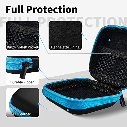 MOLOVA MOLOVA Earbud Case Portable EVA Carrying Case Storage Bag Cell Phone Accessories Organizer with Carabiner for Wired/Wireless Headphones, SD Memory Card, Camera Chips(Square, 5 Pack) - Image 3
