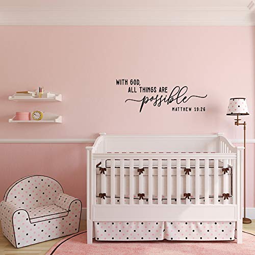 MOVANKRO with God All Things are Possible Matthew 19:26 - Carved Vinyl Separated Letters Bible Verse Quotes Wall Decal Words Scripture Christian DIY Home Décor - Image 4