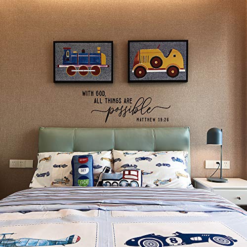 MOVANKRO with God All Things are Possible Matthew 19:26 - Carved Vinyl Separated Letters Bible Verse Quotes Wall Decal Words Scripture Christian DIY Home Décor - Image 3