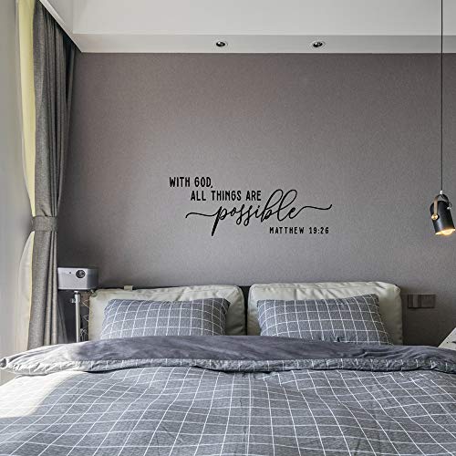 MOVANKRO with God All Things are Possible Matthew 19:26 - Carved Vinyl Separated Letters Bible Verse Quotes Wall Decal Words Scripture Christian DIY Home Décor - Image 5