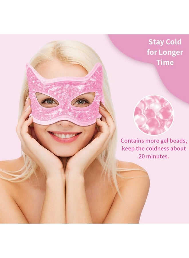 كونبيلا قناع تبريد للعين من كونبيلا، قناع جل للعين للاستخدام الساخن والبارد، قناع بارد للعينين المنتفختين، وجفاف العين، والصداع، والصداع النصفي، والجيوب الأنفية، والهالات السوداء (لونان ورديان) - Image 2