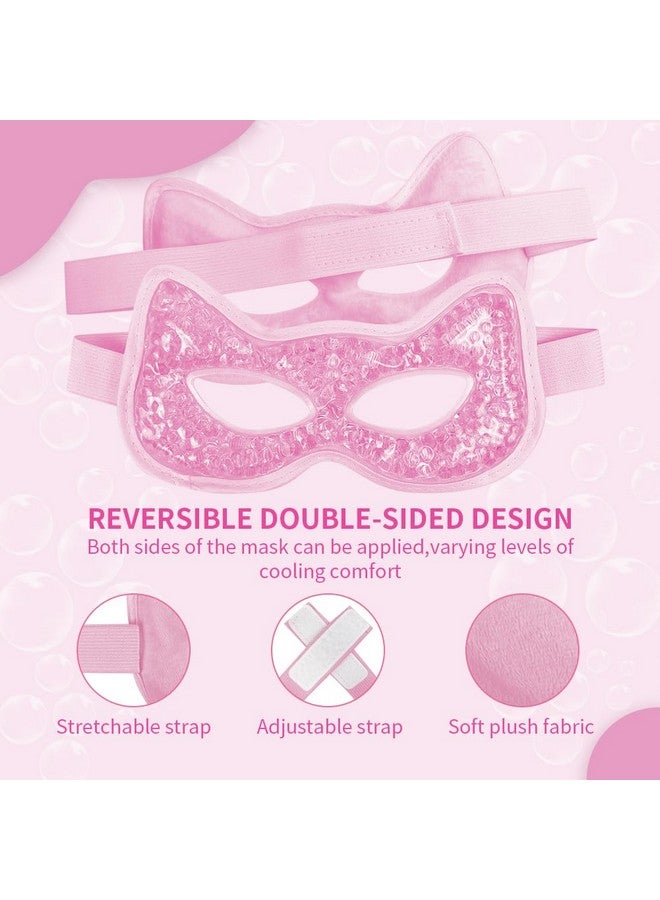 كونبيلا قناع تبريد للعين من كونبيلا، قناع جل للعين للاستخدام الساخن والبارد، قناع بارد للعينين المنتفختين، وجفاف العين، والصداع، والصداع النصفي، والجيوب الأنفية، والهالات السوداء (لونان ورديان) - Image 3