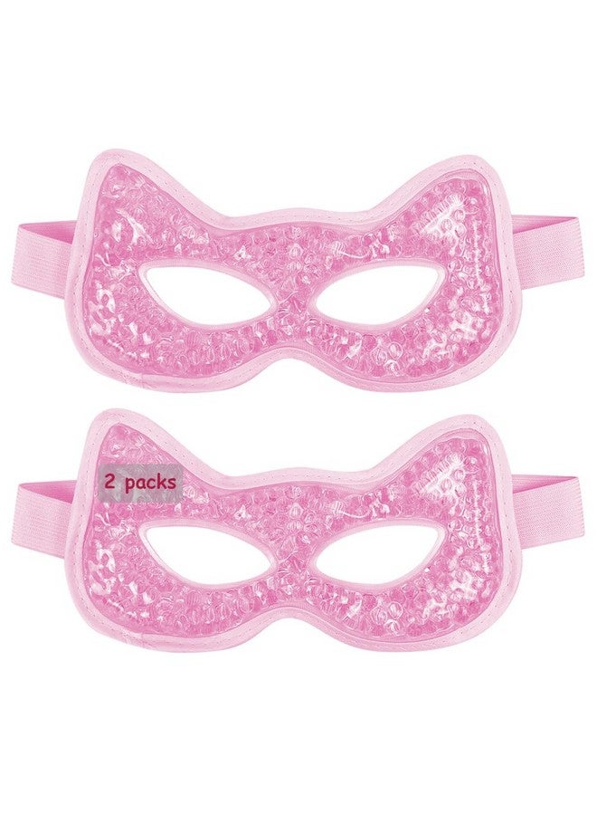 كونبيلا قناع تبريد للعين من كونبيلا، قناع جل للعين للاستخدام الساخن والبارد، قناع بارد للعينين المنتفختين، وجفاف العين، والصداع، والصداع النصفي، والجيوب الأنفية، والهالات السوداء (لونان ورديان) - Image 1