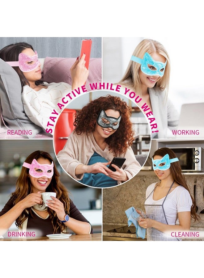 كونبيلا قناع تبريد للعين من كونبيلا، قناع جل للعين للاستخدام الساخن والبارد، قناع بارد للعينين المنتفختين، وجفاف العين، والصداع، والصداع النصفي، والجيوب الأنفية، والهالات السوداء (لونان ورديان) - Image 5