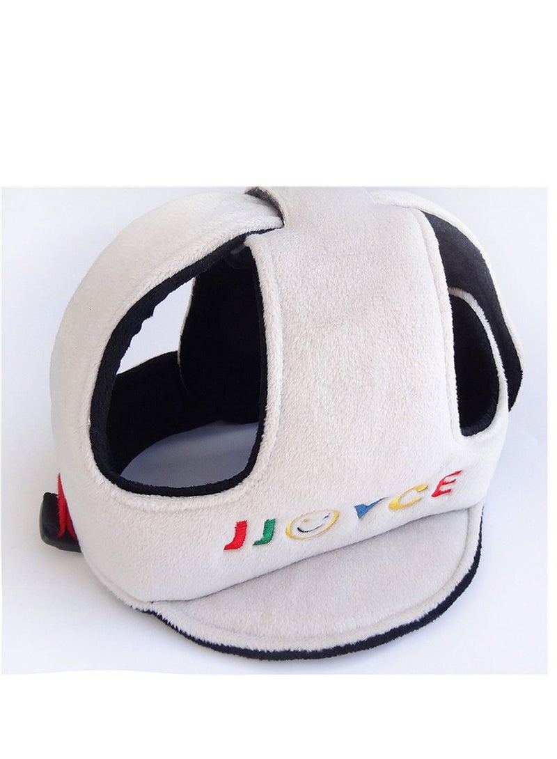 Loquat Baby Toddler Cap Helmet Head Protection Fashion Flannelette Size Adjustable Beige  - Image 2