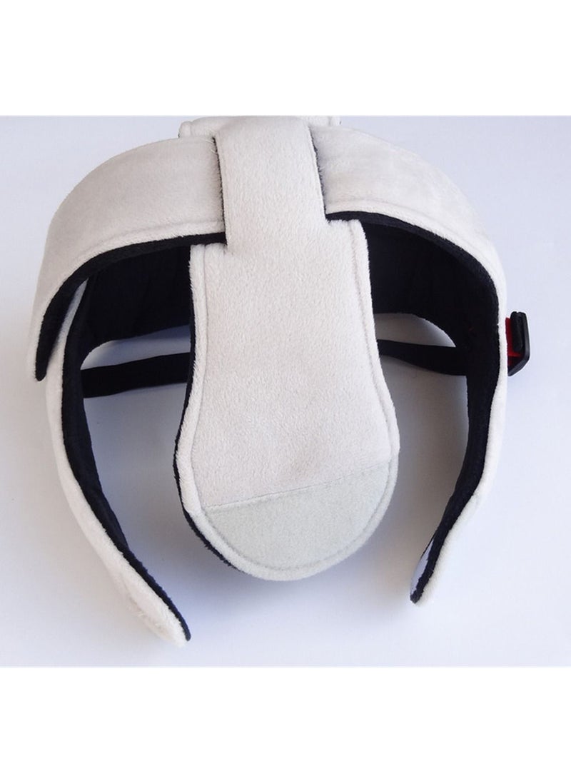 Loquat Baby Toddler Cap Helmet Head Protection Fashion Flannelette Size Adjustable Beige  - Image 3