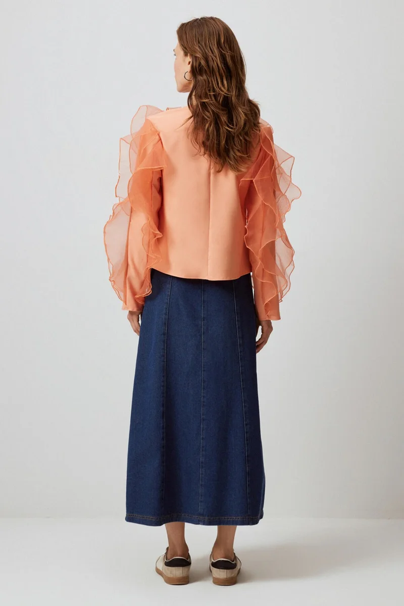 توتشي Flounce Crepe Tunic