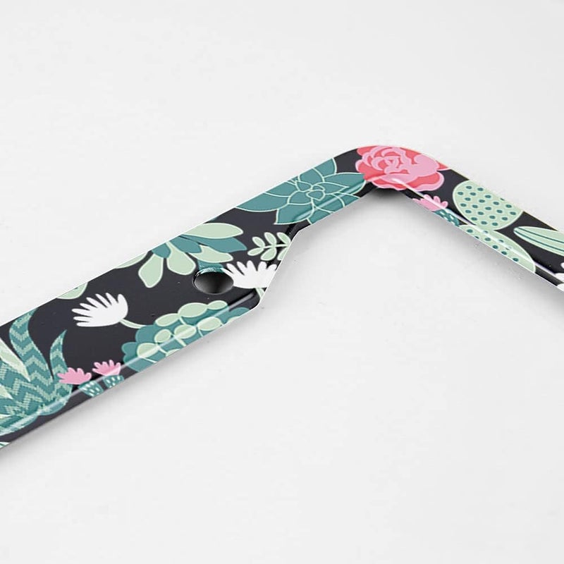 Beabes Tropical Cactus Pattern License Plate Frame - Image 3