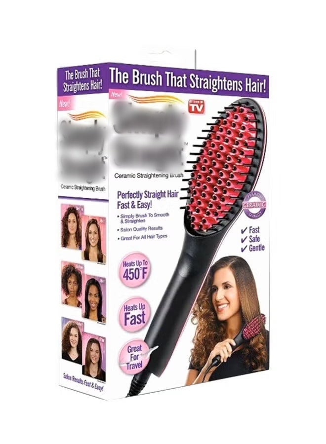 Hair Straightening Brush Pink/Black - Image 2