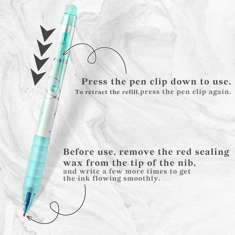 Temiary 12 Pcs Retractable Erasable Gel Pens, Gel Ink Pen with Eraser, 0.5 mm Fine Point Smooth Writing for Journaling Note Taking Crossword Puzzles (Blue Ink) - Image 4